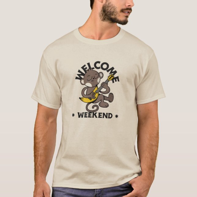 Camiseta Welcome Weekend with Monkey and Guitar (Anverso)