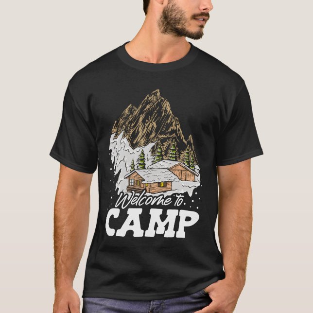 Camiseta Welcomeo Camp Camping Campsite House Mountain frie (Anverso)