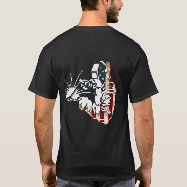 Camiseta Welder American Flag USA Patriotic Welder Gift (Reverso)