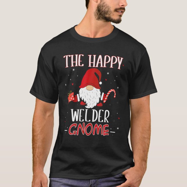 Camiseta Welder Christmas Gnome Costume Matching Family (Anverso)