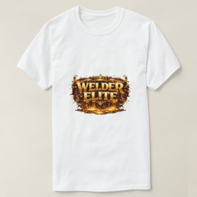 Camiseta Welder Elite Luxury Gold Crown Molten Design (Diseño del anverso)