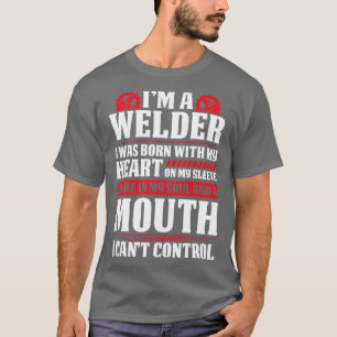 Camiseta Welder Nació Con El Corazón Orgulloso Soldador T C