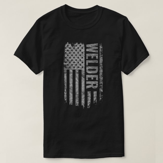 Camiseta Welder USA Flag Distressed design (Diseño del anverso)