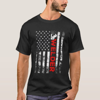 Camiseta Welder Vintage Bandera Estadounidense Soldadura