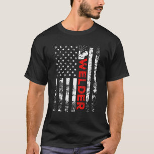 Camiseta Welder Vintage USA Bandera Americana Soldadura