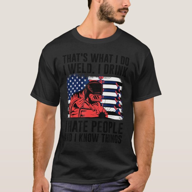 Camiseta Welding That's What I Do I Weld American Flag Prou (Anverso)