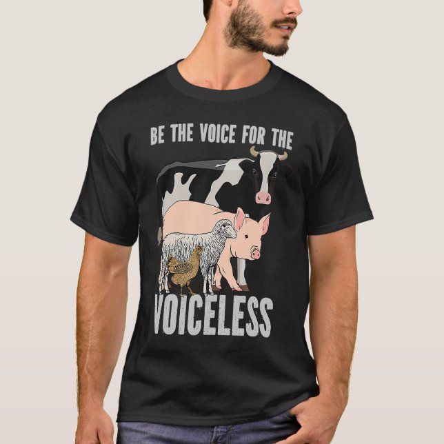 Camiseta Welfare Be The Voice For The Voiceless Vegan Sayin (Anverso)