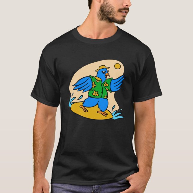 Camiseta wellensittich surf surfing bird (Anverso)