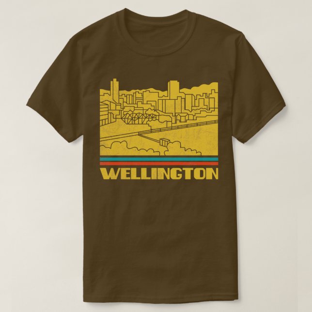 Camiseta Wellington City New Zealand Gift Silhouette Skylin (Diseño del anverso)