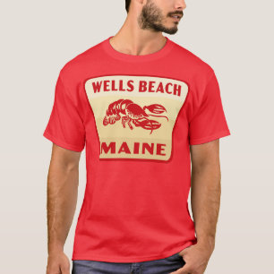 Camiseta Wells Beach Maine Retro Badge Tan