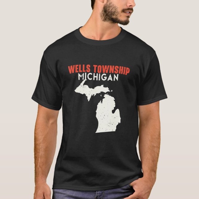 Camiseta Wells township Michigan USA State America Travel M (Anverso)