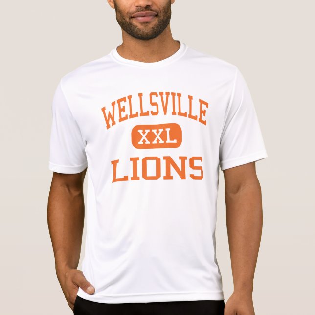 Camiseta Wellsville - leones - alto - Wellsville Nueva York (Anverso)