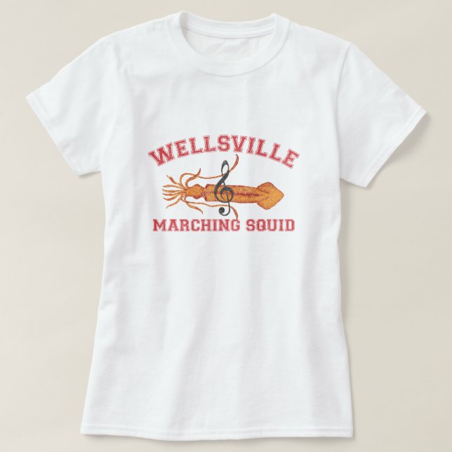 Camiseta Wellsville marchando por la divertida cultura popu (Diseño del anverso)