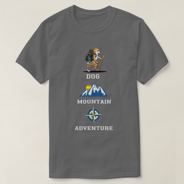 Camiseta Welsh Corgi Dog Mountain Adventure Hiking  (Diseño del anverso)