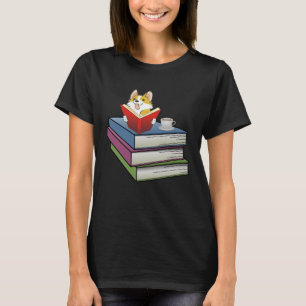 Camiseta Welsh Corgi Libera Lectura De Café Perro