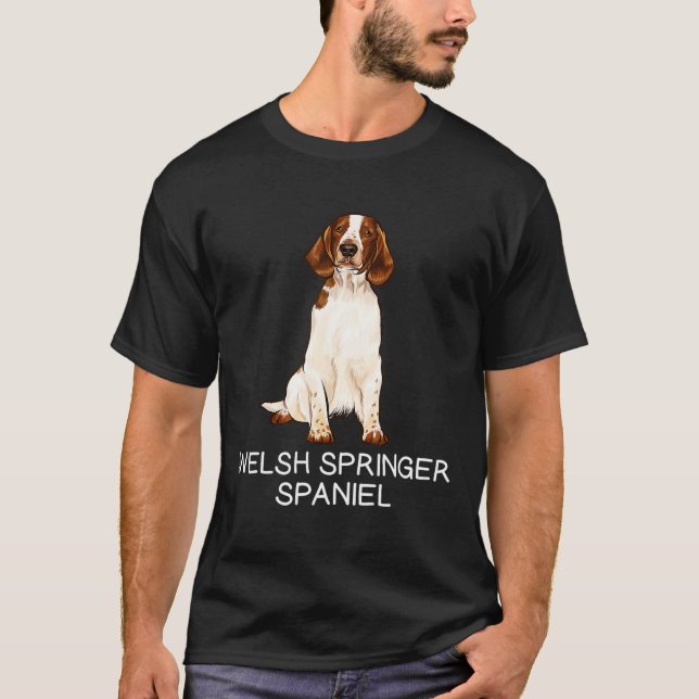 Camiseta Welsh Springer Spaniel Crazy Dog (Anverso)