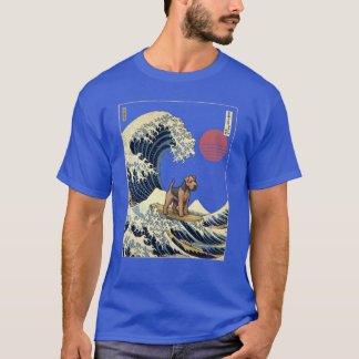 Camiseta Welsh Terrier Kanagawa Ola de surf japonesa