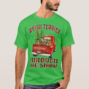 Camiseta Welsh Terrier Through The Snow Christmas Truck Pla