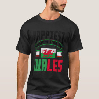 Camiseta Welsh Wales Welsh Flag Happiest When Im In Wales