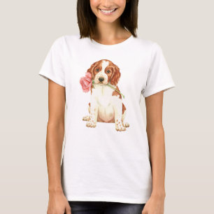 Camiseta Welshie subió tarjeta del día de San Valentín