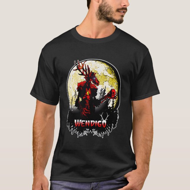 Camiseta Wendigo Nuevo Monstruo Skinwalker Criptico Mal Hor (Anverso)