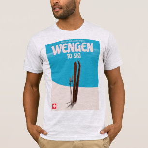 Camiseta Wengen, Suiza, cartel de esquí