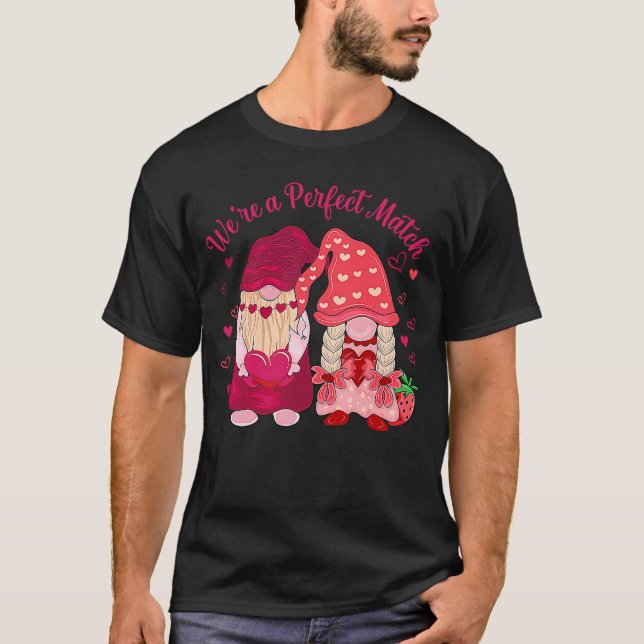 Camiseta We're A Perfect Match Happy Valentine's Day Couple (Anverso)