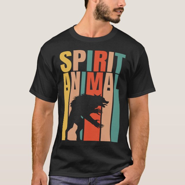 Camiseta Werewolf es mi retro espiritual animal (Anverso)