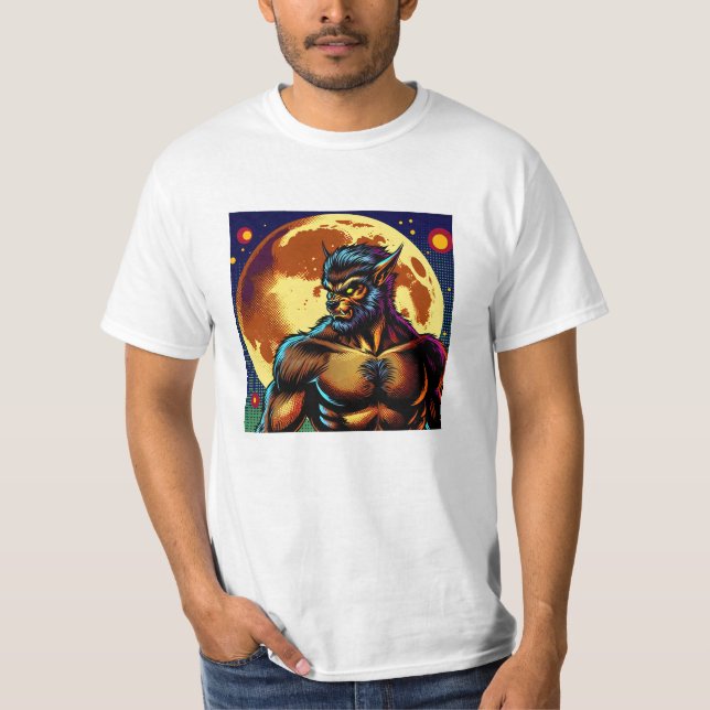 Camiseta Werewolf estilo libro de historietas frente a la l (Anverso)