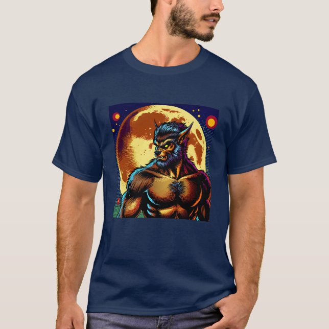 Camiseta Werewolf estilo libro de historietas frente a la l (Anverso)
