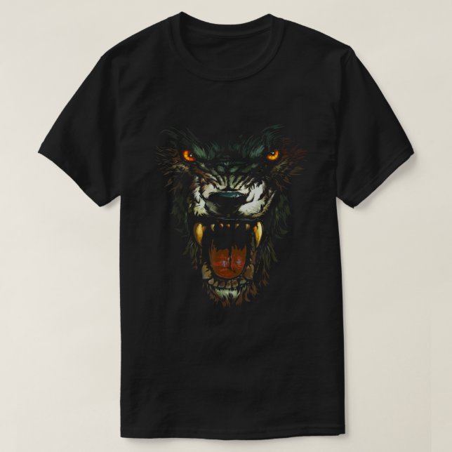 Camiseta Werewolf Face Lycan Horror gótico Occult Scary Hal (Diseño del anverso)