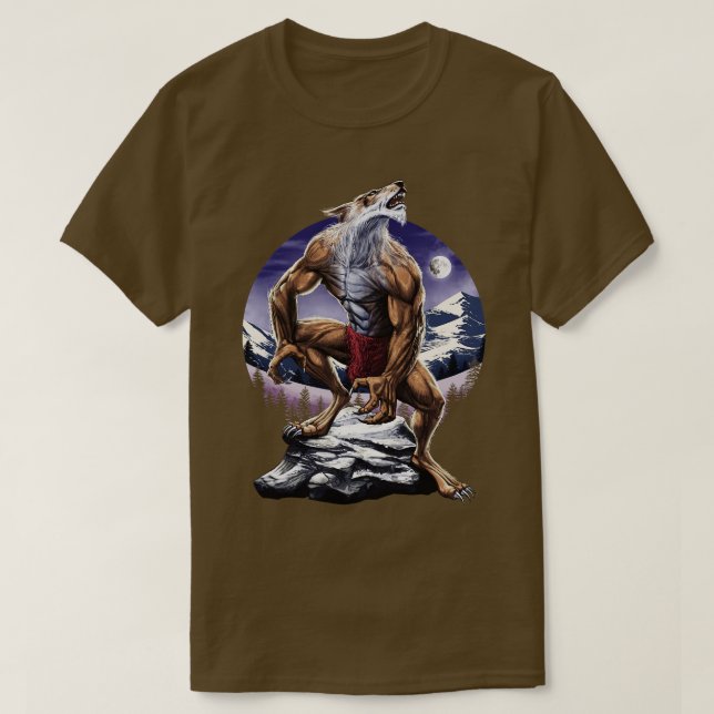 Camiseta Werewolf Full Moon Howling (Diseño del anverso)