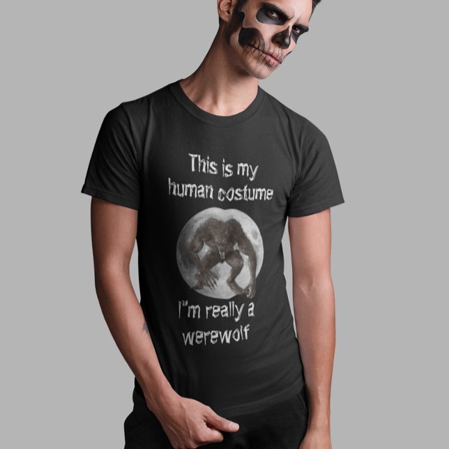 Camiseta Werewolf Full Moon Human Costume Halloween (Subido por el creador)