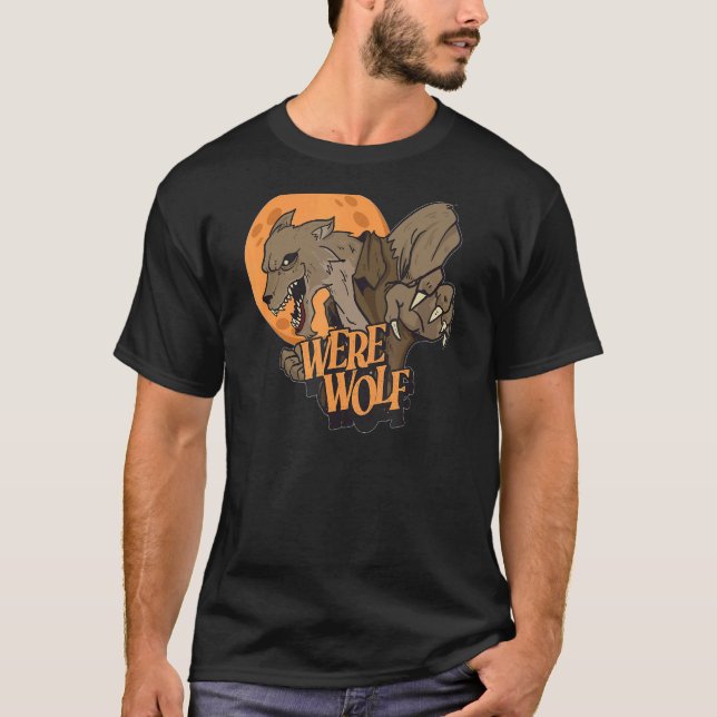 Camiseta Werewolf Full Moon Lazy Halloween disstume Werewol (Anverso)