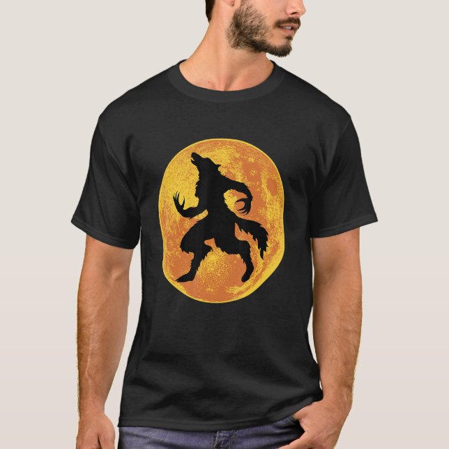 Camiseta Werewolf Halloween Full Moon Scary Wolf Horror Laz (Anverso)