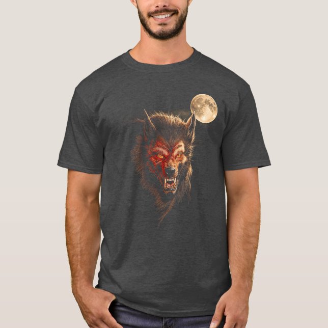 Camiseta Werewolf Moon Horror Howl Wolf Halloween Creature  (Anverso)