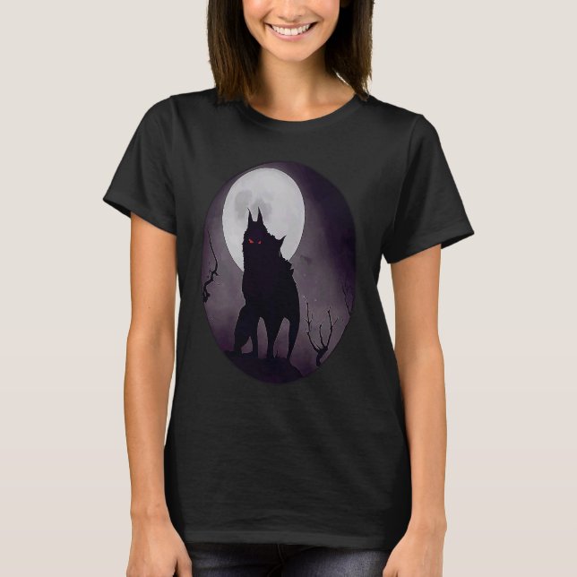 Camiseta Werewolf Moon Night Horror Full Moon Scary Women M (Anverso)