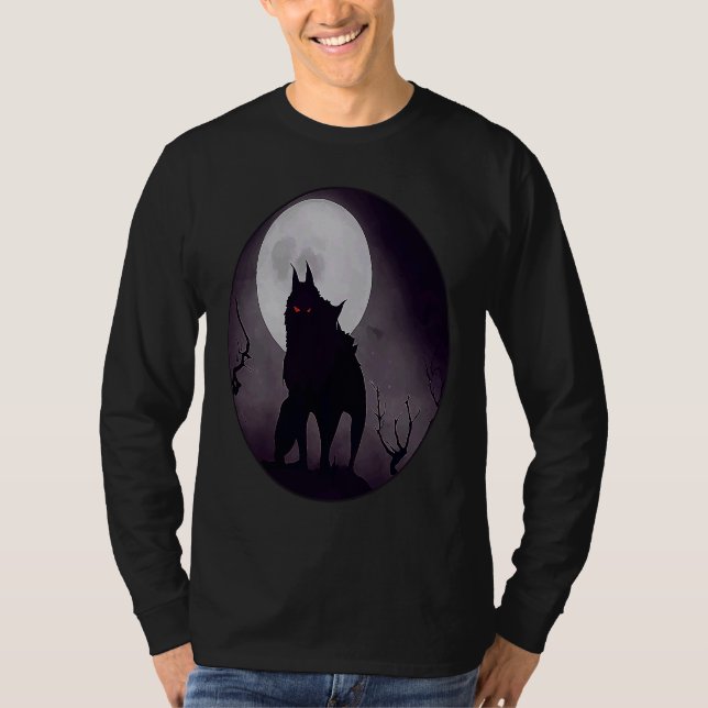 Camiseta Werewolf Moon Night Horror Full Moon Scary Women M (Anverso)