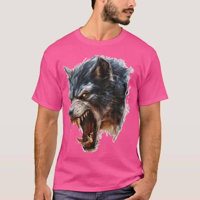 Camiseta Werewolf Motif Mítico Ilustracion de fantasía Were (Anverso)