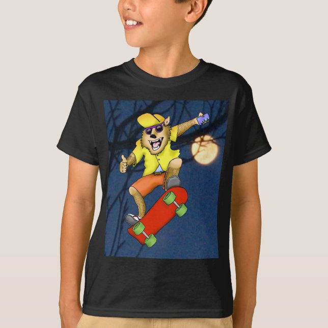 Camiseta Werewolf Skateboarder Boys T-Shirt (Anverso)