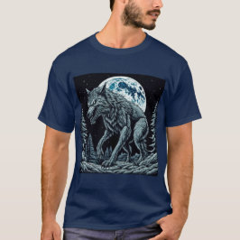 Camiseta Werewolf ventilado gruñendo en una noche de luna l