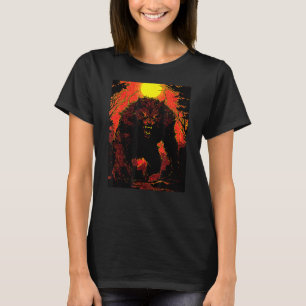 Camiseta Werewolf Vintage Cinema Night Moon Forest