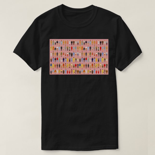 Camiseta Wes Anderson Movie Characters Poster (Diseño del anverso)