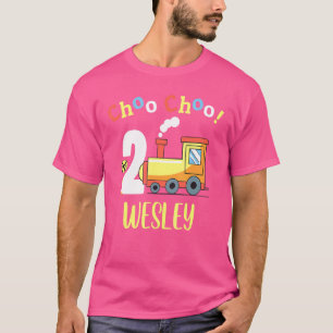 Camiseta Wesley Choo Choo Dos Tren Segundo Cumpleaños Turno