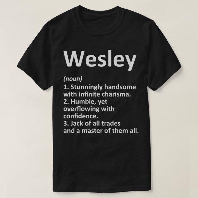 Camiseta WESLEY Definición Personalizada Nombre Gracioso Cu (Diseño del anverso)