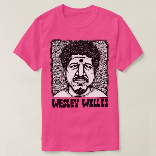 Camiseta Wesley Willis Diseño de estilo retro para fans (Diseño del anverso)