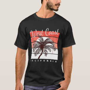 Camiseta West Coast California Shaka Sunset Palm Tree Silho