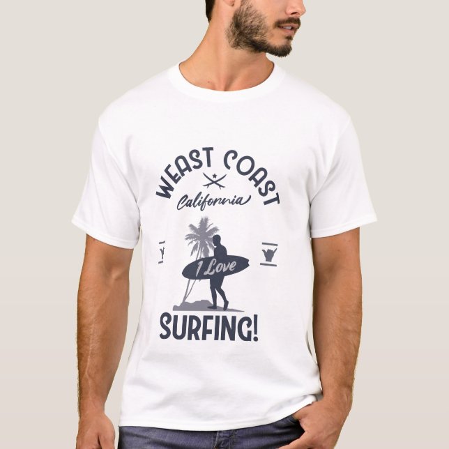 Camiseta West Coast I Love Surfing (Anverso)