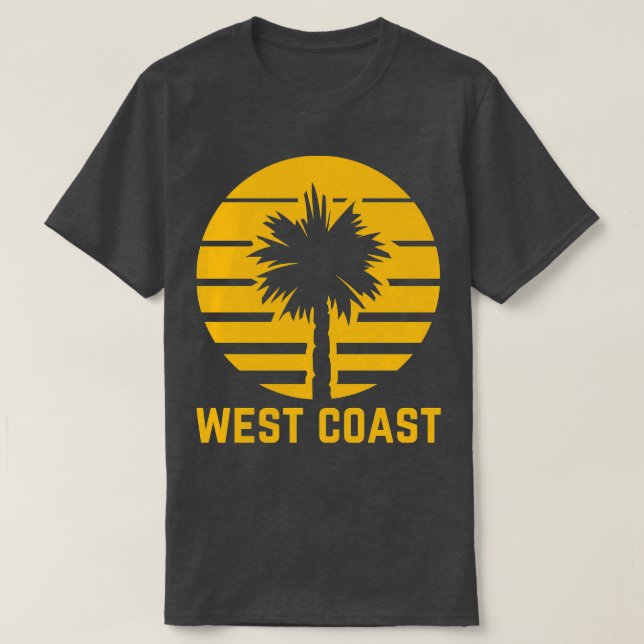 Camiseta West Coast Palm Golden Yellow California TShirt (Diseño del anverso)