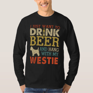 Camiseta West Highland Terrier Dad Bebe Cerveza Con Perro